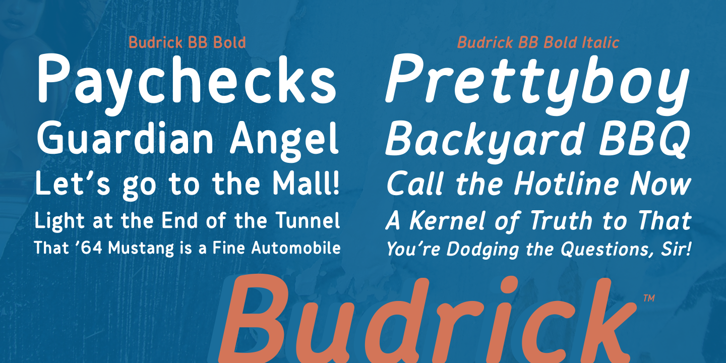 Przykład czcionki Budrick BB Bold Italic